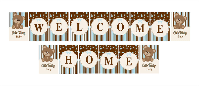 Cute Teddy Theme Welcome Baby Banner for Decoration