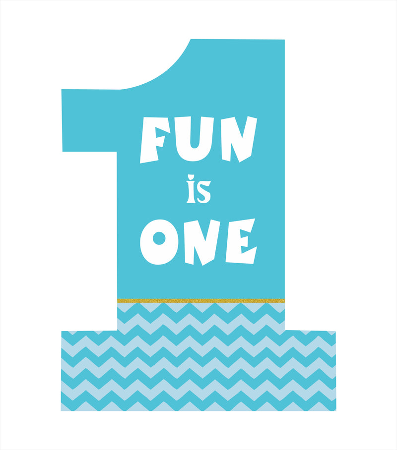 One Is Fun Boys Birthday Party Welcome Board