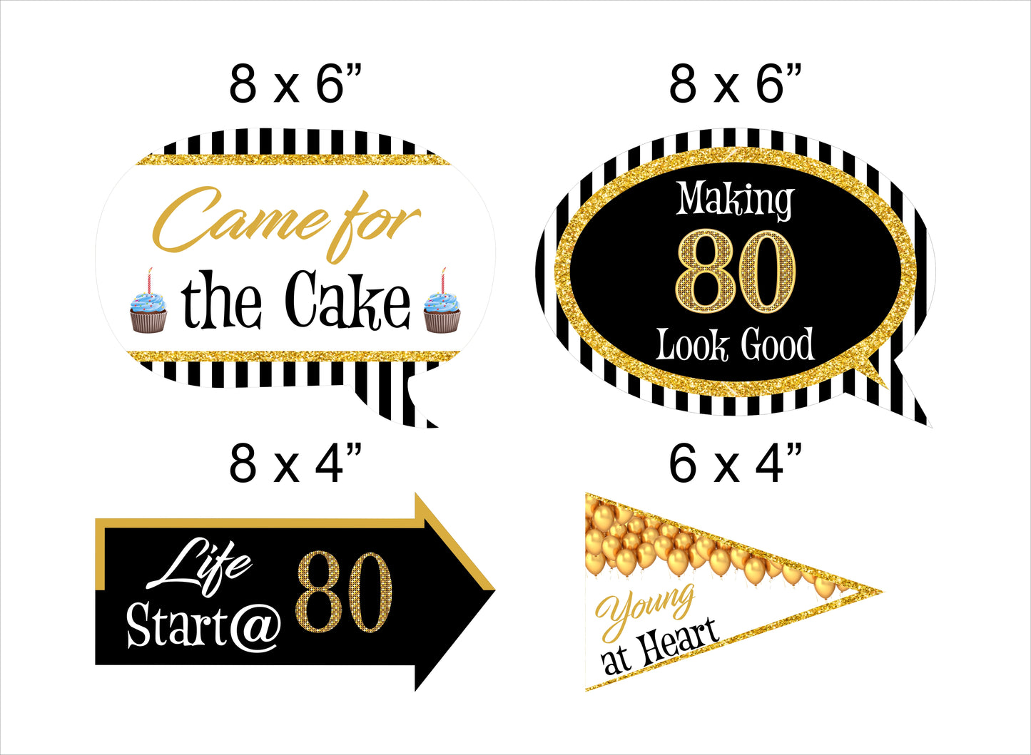 80Th Milestone Birthday Party Photo Booth Props Kit