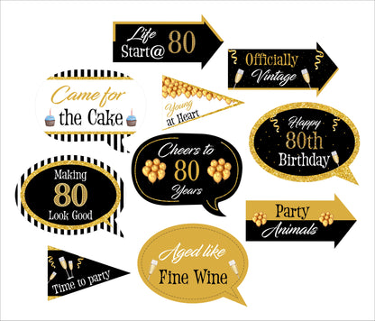 80Th Milestone Birthday Party Photo Booth Props Kit