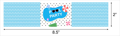 Pool Party Birthday Water Bottle Labels  