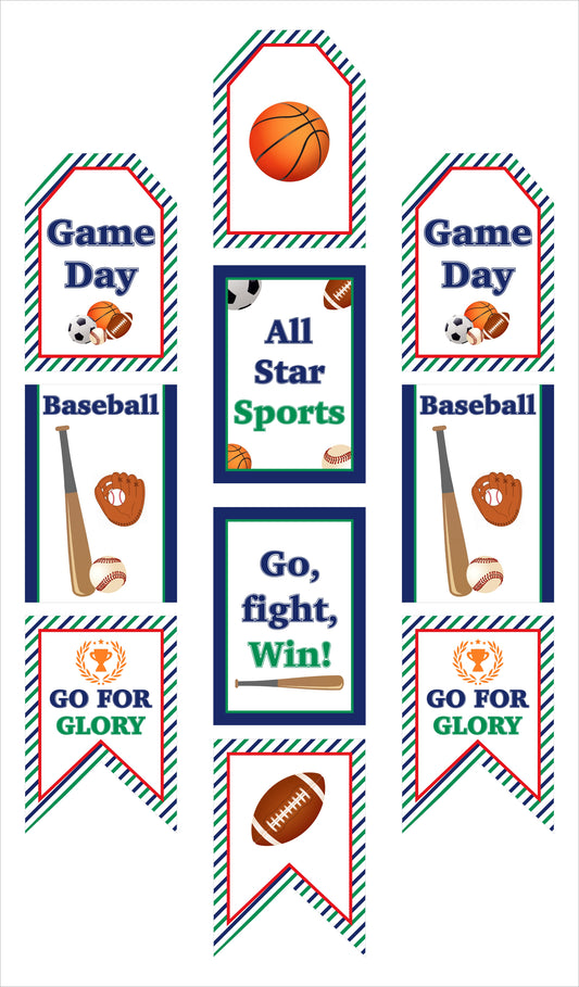 Sports  Theme Birthday Paper Door Banner for Wall Decoration 