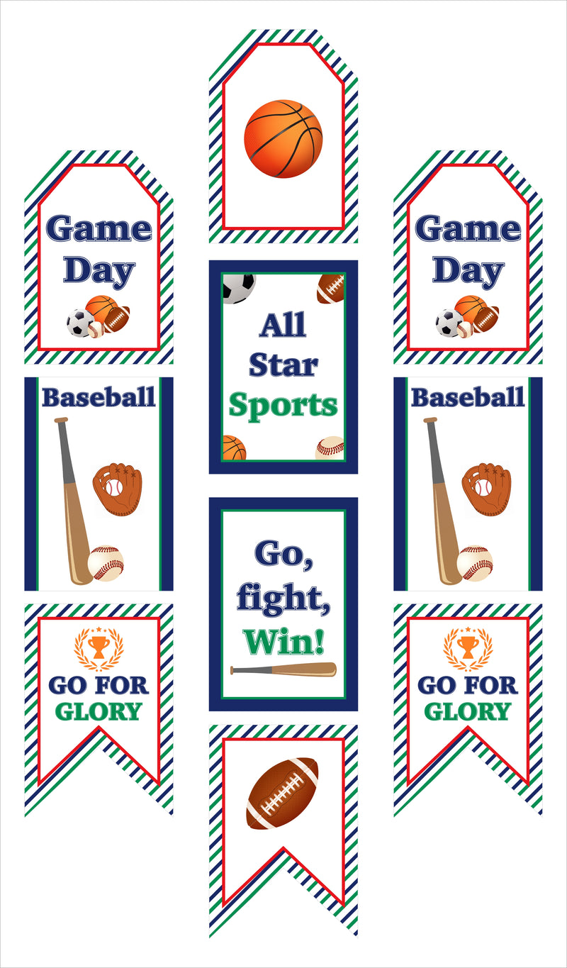Sports  Theme Birthday Paper Door Banner for Wall Decoration 