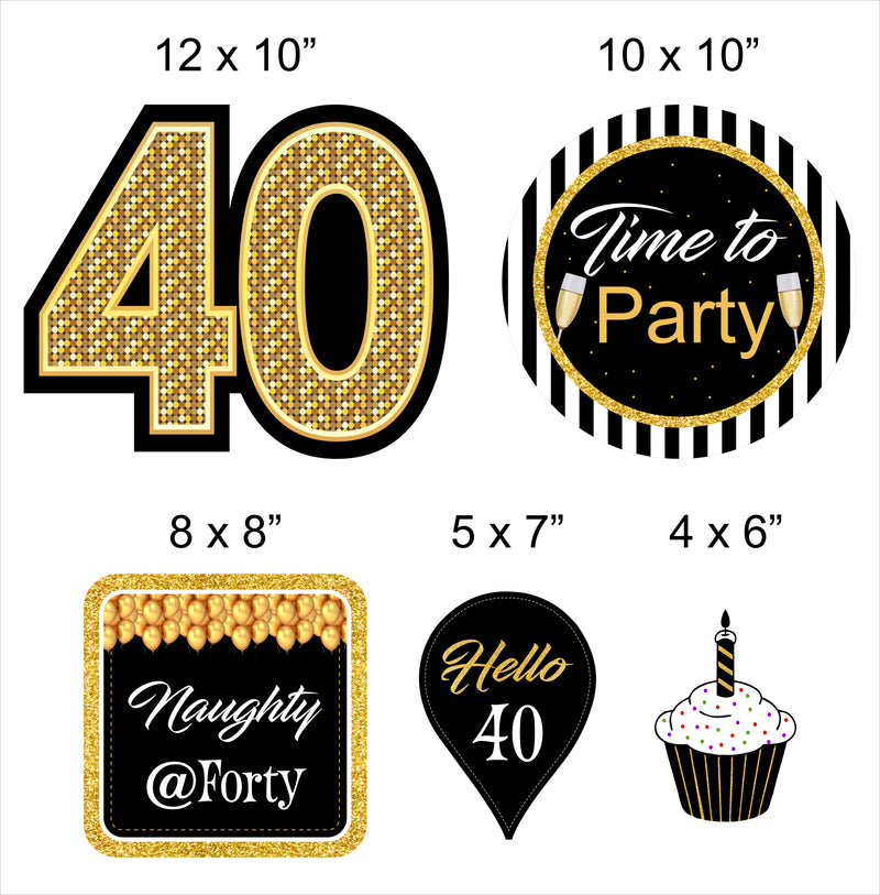 40th Birthday Party Theme Hanging Set for Decoration 