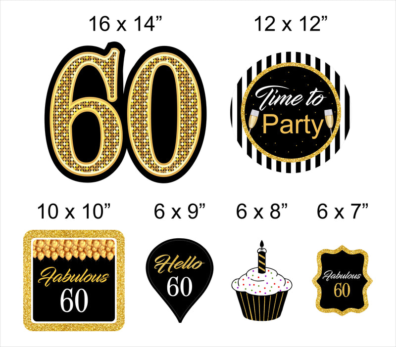 60th Birthday Party Cutouts 