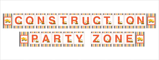 Construction Birthday Party Banner for Decoration