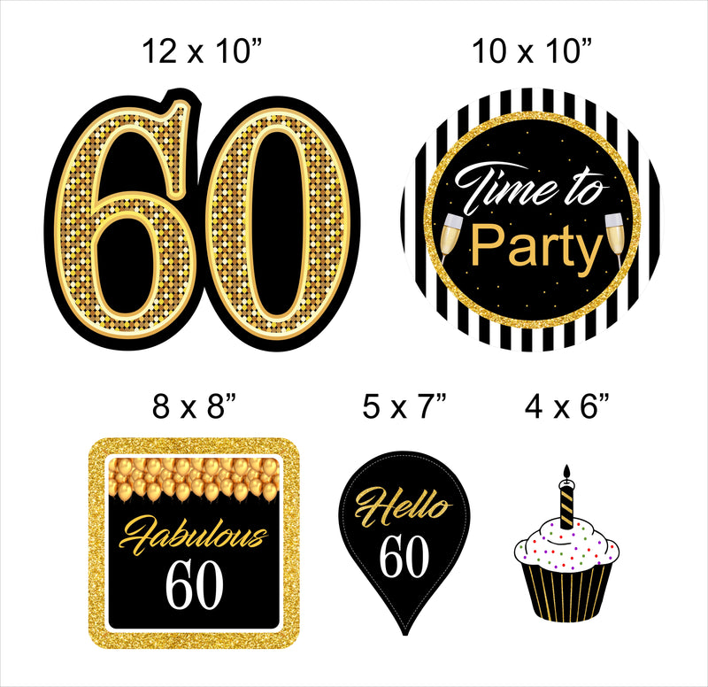 60th Birthday Party Theme Hanging Set for Decoration