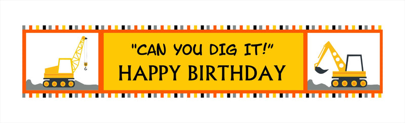 Construction Birthday Party Long Banner for Decoration