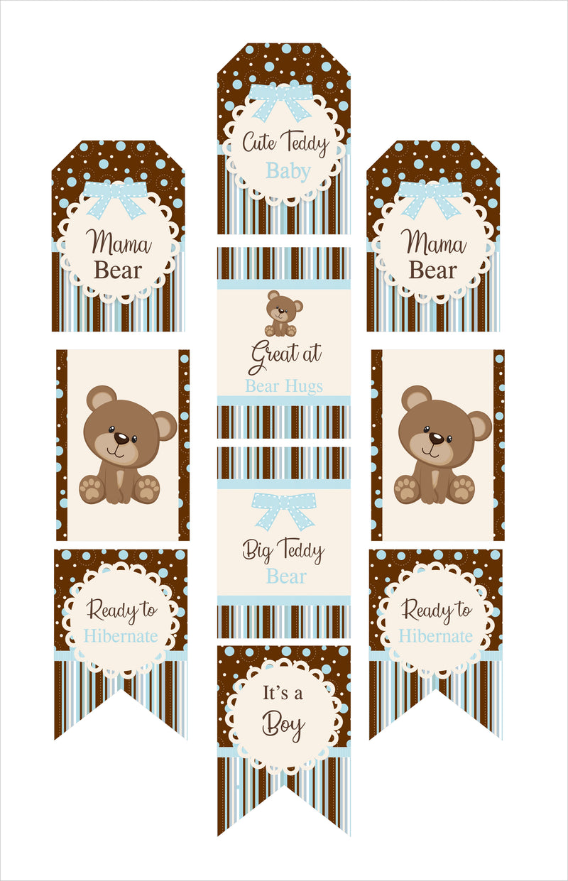 Cute Teddy Theme Welcome Baby Paper Door Banner for Wall Decoration 