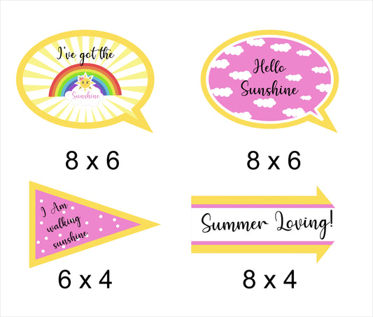 Sunshine Theme Birthday Party Photo Booth Props Kit