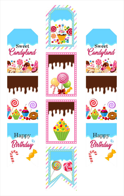 Candy Land Theme Birthday Party Hanging Set for Decoration
