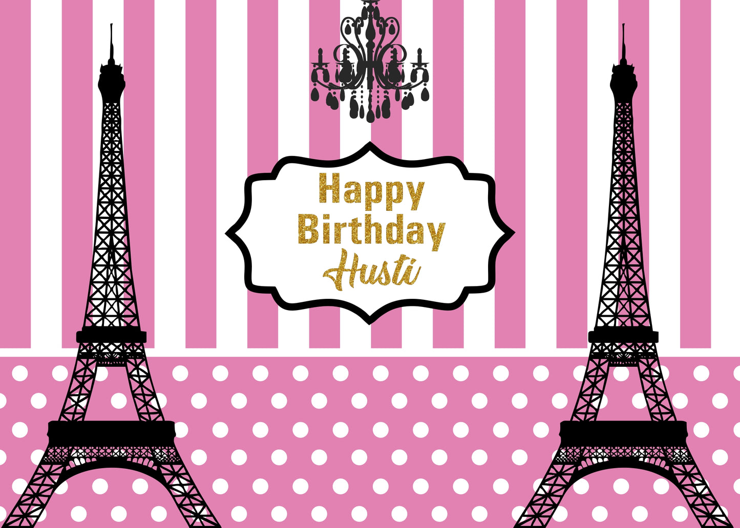 Personalize "Oh La La - It’S Paris" Birthday Party Backdrop Banner