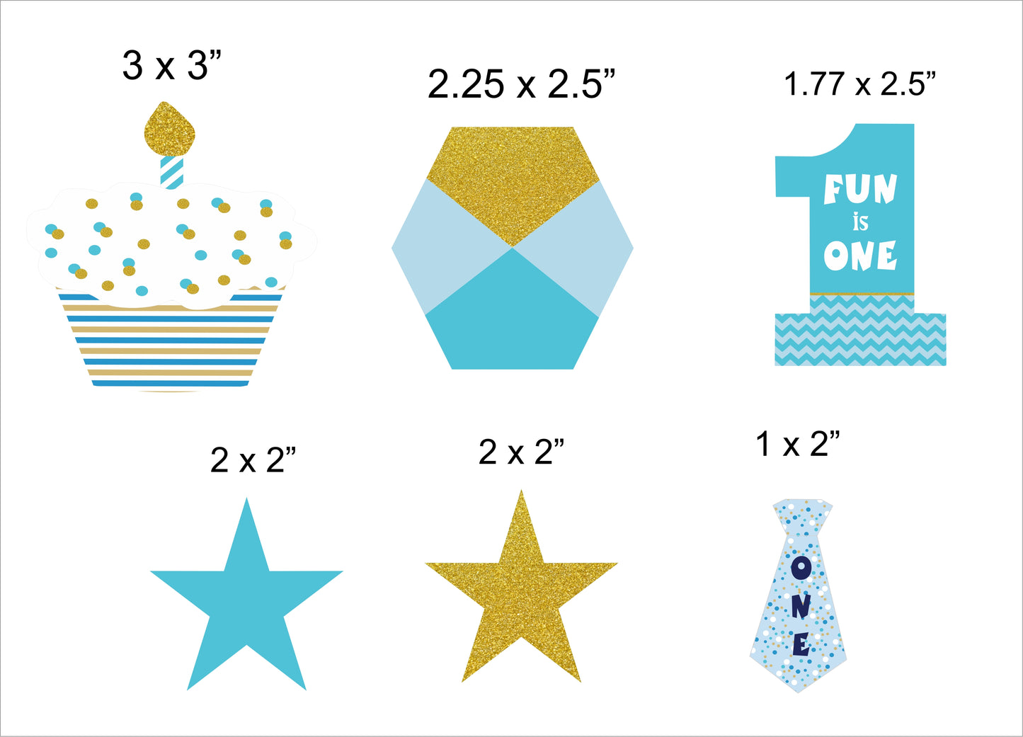 One Is Fun  First Birthday Party Cake Topper /Cake Decoration Kit