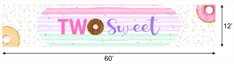 Two Sweet Theme Birthday Party Long Banner for Decoration