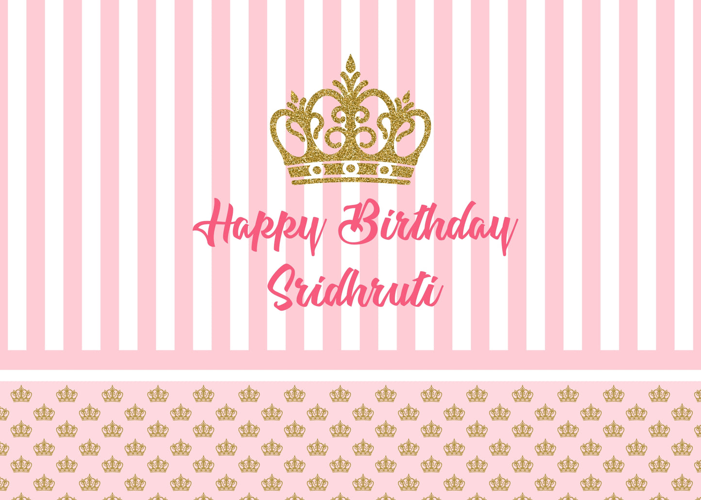 Personalize Princess Birthday Backdrop Banner