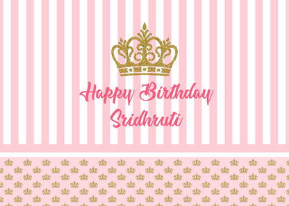 Personalize Princess Birthday Backdrop Banner