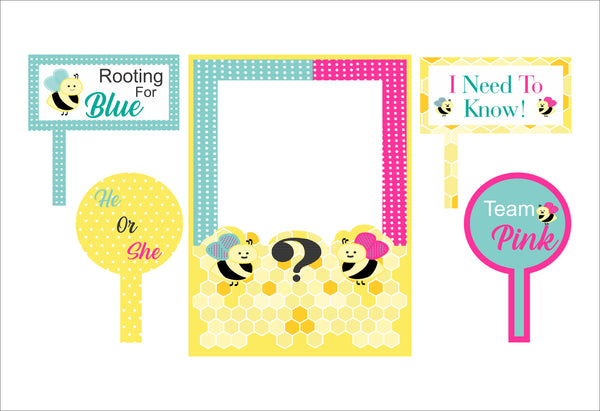 What It will BEE Party Selfie Photo Booth Frame & Props