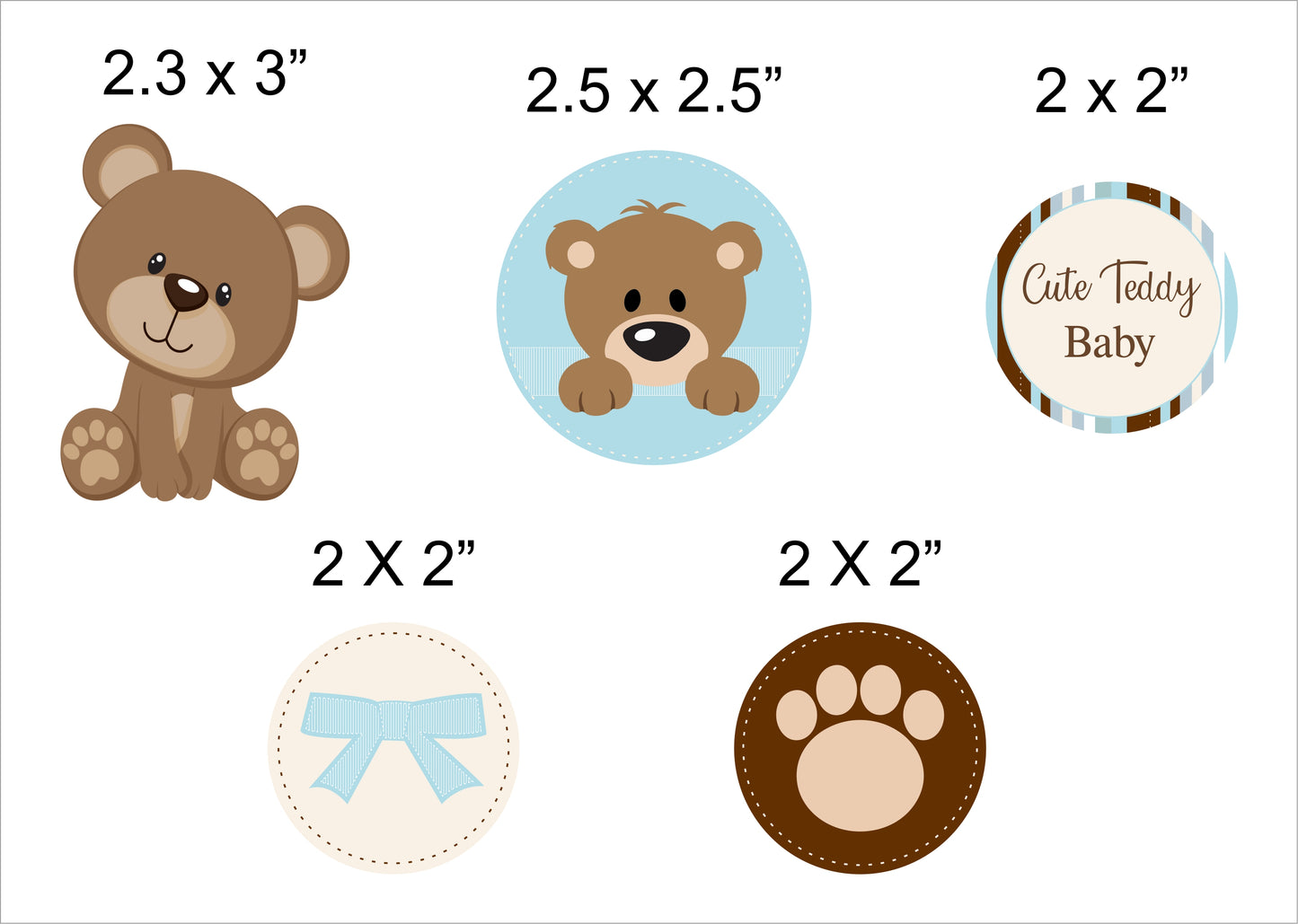 Cute Teddy Welcome Baby Boy Cake Topper Welcome Baby - Pack Of 12