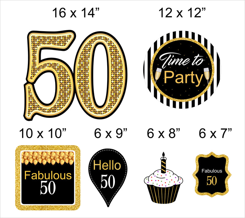 50th Birthday Party Cutouts 
