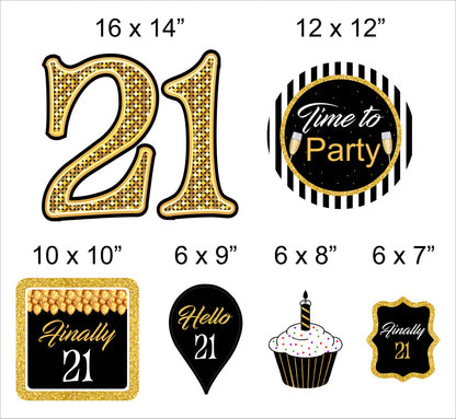 21st Birthday Party Cutouts 