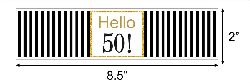 50th Birthday Water Bottle Labels  