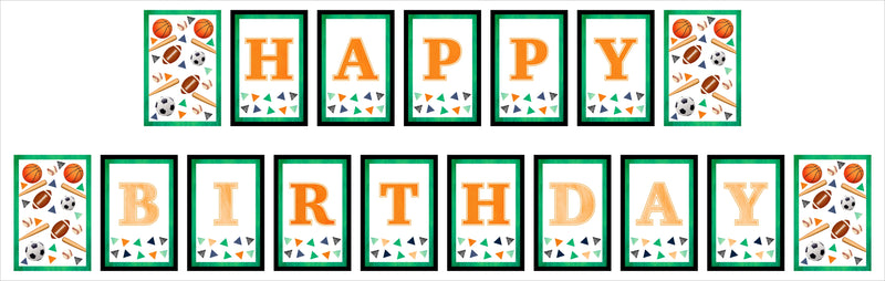 Sports  Theme Birthday Party Banner for Decoration