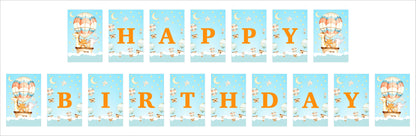 Hot Air Theme Birthday Party Banner for Decoration