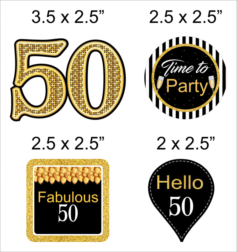 50th Birthday Party Cupcake Toppers for Decoration 