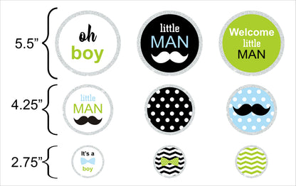 Little Man Theme Birthday Party Table Confetti