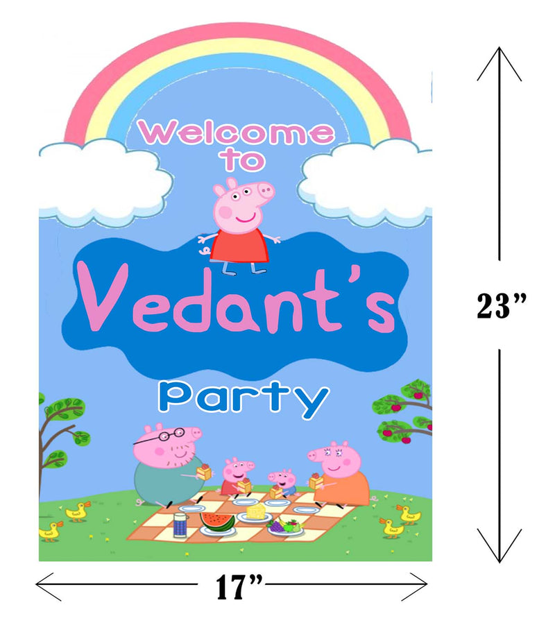 Peppa Pig Theme Birthday Party Welcome Board