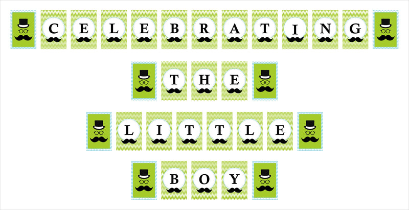 Little Man Theme Birthday Party Banner for Decoration