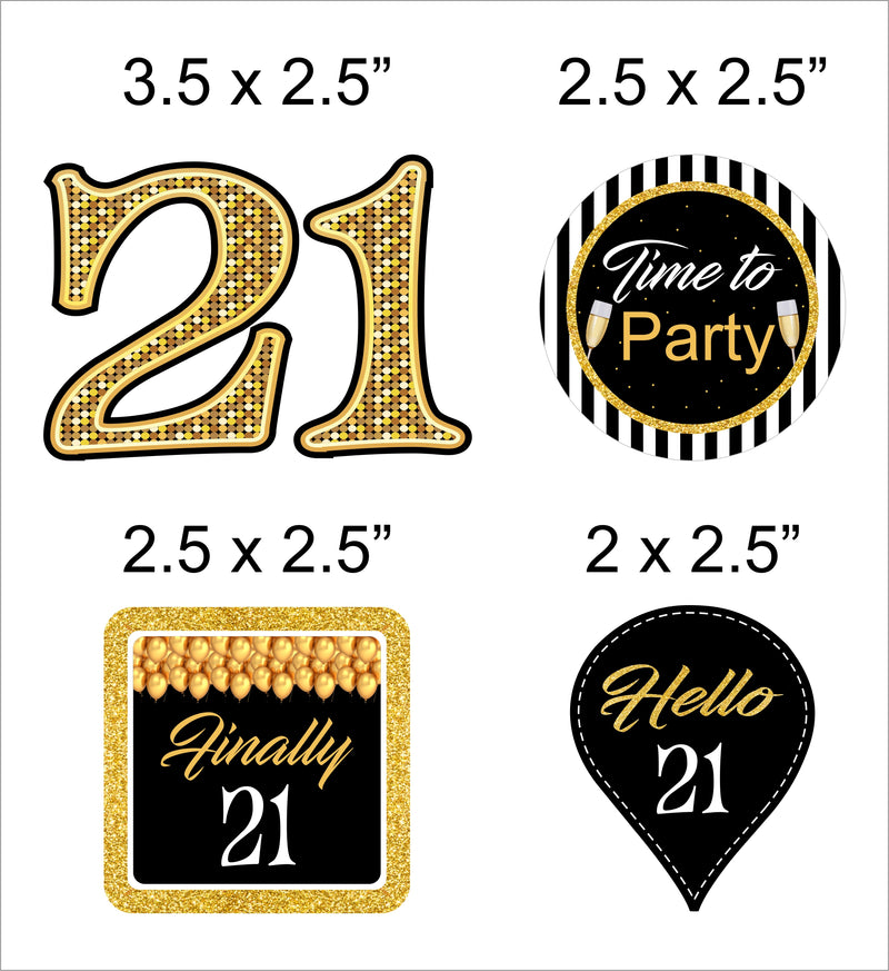21st Birthday Party Cupcake Toppers for Decoration 