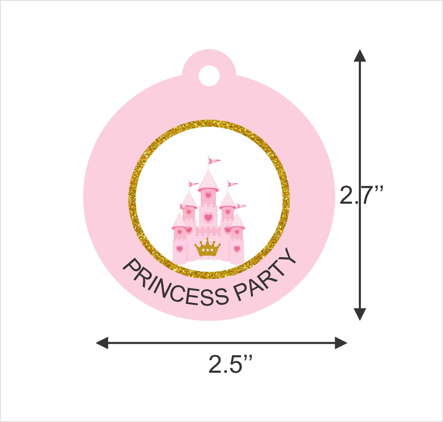 Princess Birthday Party Thank You Gift Tags