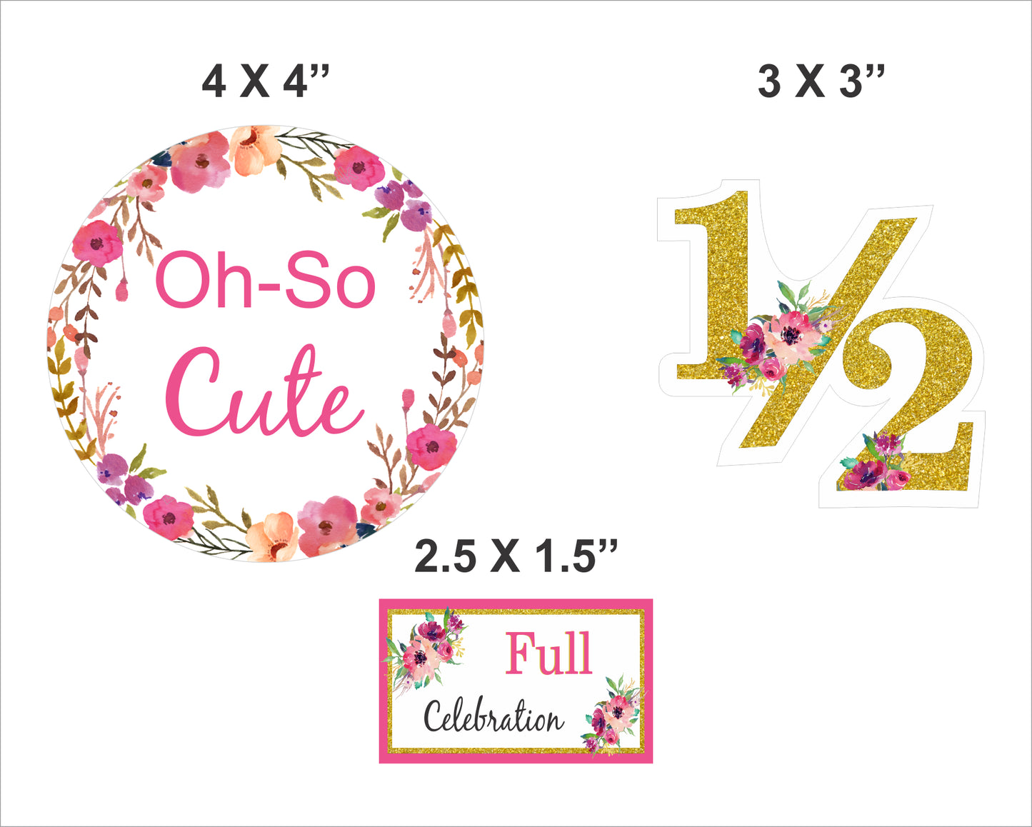 Half Birthday Theme Birthday Party Cupcake Toppers for Decoration