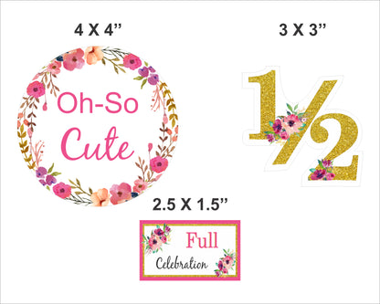 Half Birthday Theme Birthday Party Cupcake Toppers for Decoration
