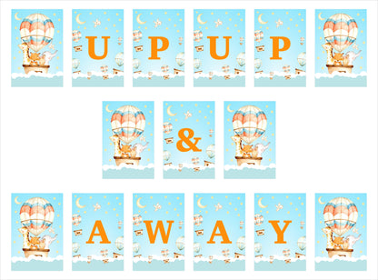 Hot Air Theme Birthday Party Banner for Decoration