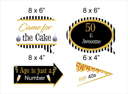 50th Birthday Party Photo Booth Props Kit