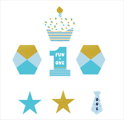 One Is Fun  First Birthday Party Cake Topper /Cake Decoration Kit