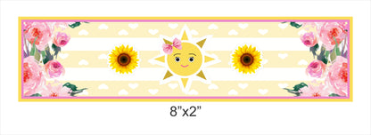 Sunshine Theme Water Bottle Labels