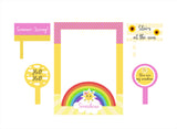 Sunshine Theme Birthday Party Selfie Photo Booth Frame & Props
