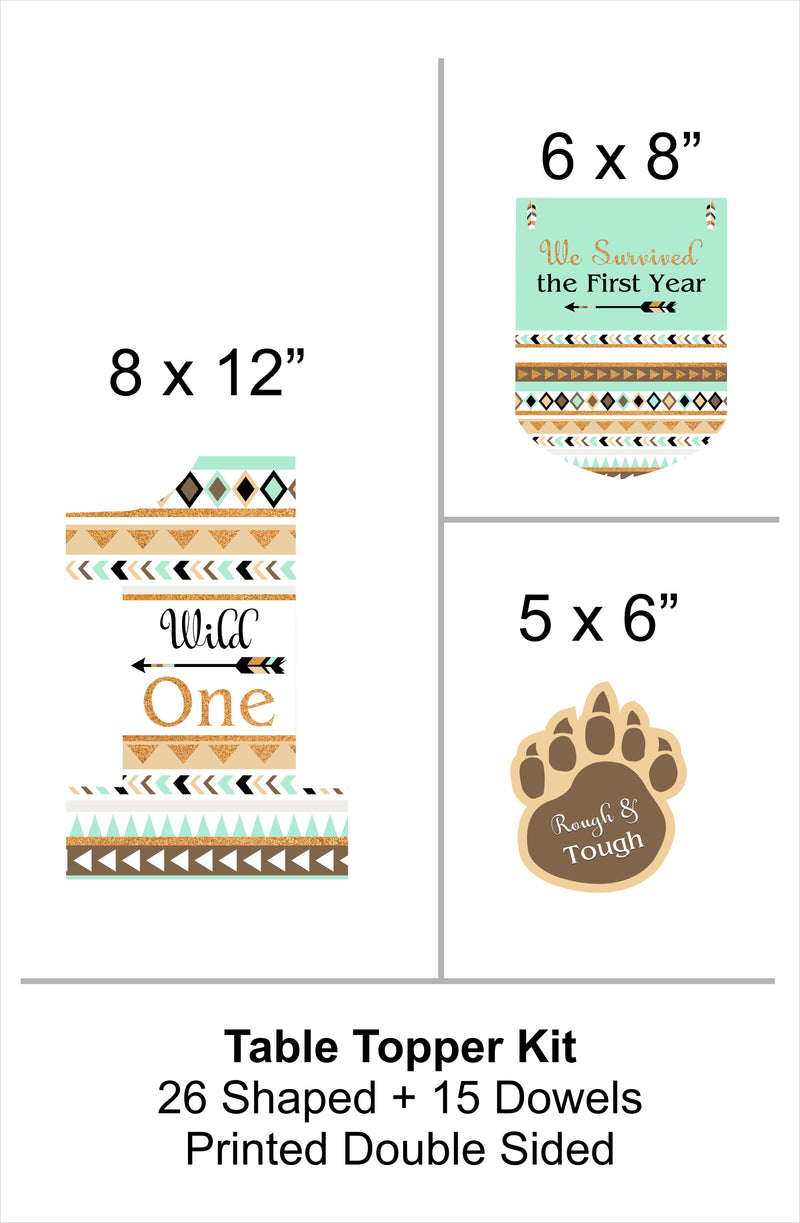 Wild One Birthday Party Table Toppers for Decoration