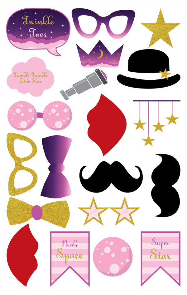 Twinkle Twinkle Little Star Theme Birthday Party Photo Booth Props Kit