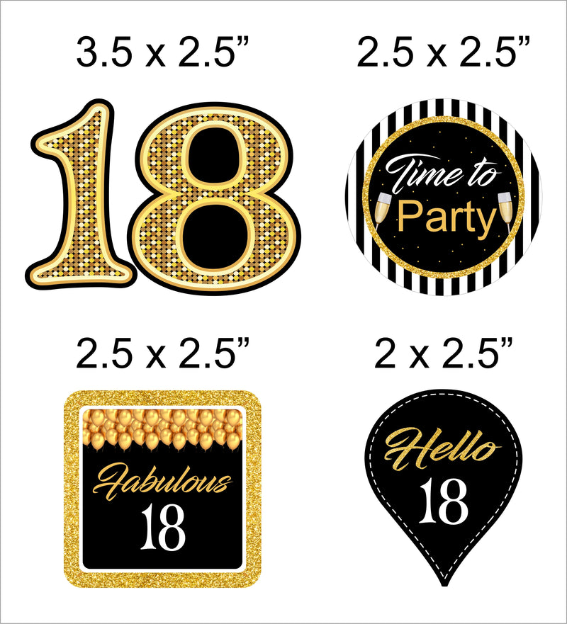 18th Birthday Party Cupcake Toppers for Decoration