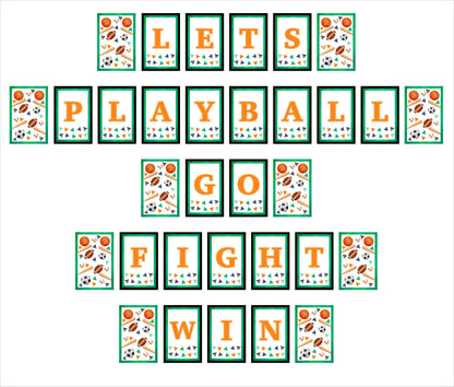 Sports  Theme Birthday Party Banner for Decoration