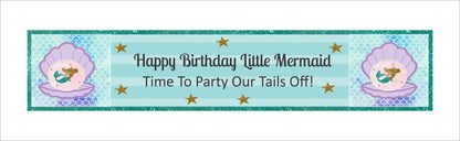 Mermaid Theme Birthday Long Banner for Decoration