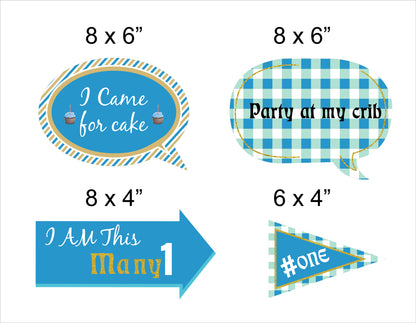 One is Fun Theme Birthday Party Photo Booth Props Kit
