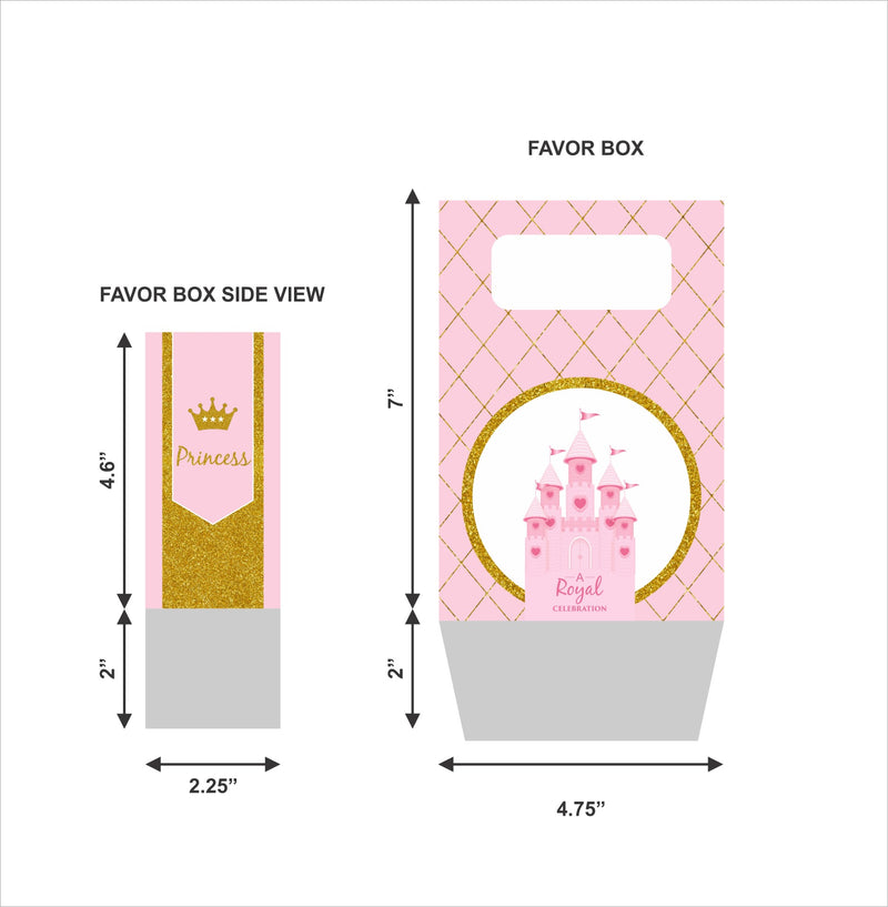 Crown Princess-Girls Favor Box/Return Gift Tag(Pack Of 6)