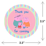 Peppa Pig Theme Birthday Party Thank You Gift Tags