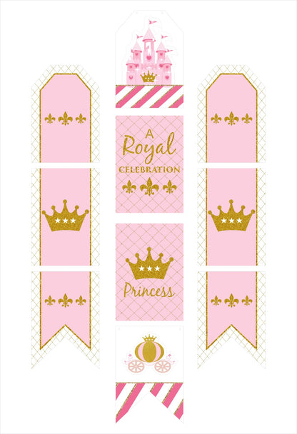 Princess Birthday Paper Door Banner for Wall Decoration