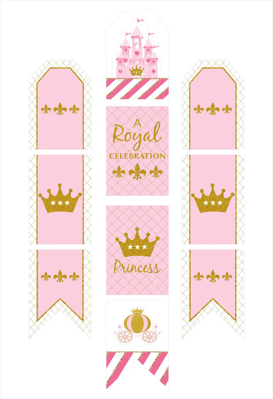 Princess Birthday Paper Door Banner for Wall Decoration